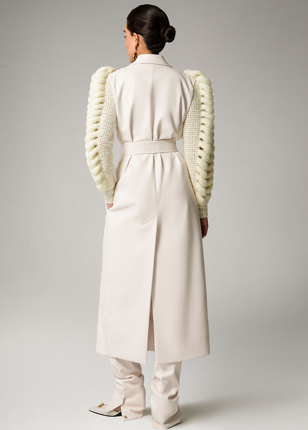 Liya IVORY STATEMENT SLEEVES TRENCH