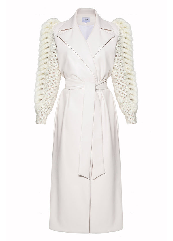 Liya IVORY STATEMENT SLEEVES TRENCH