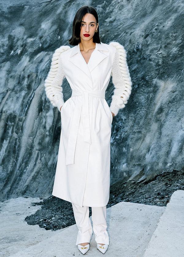 Liya IVORY STATEMENT SLEEVES TRENCH