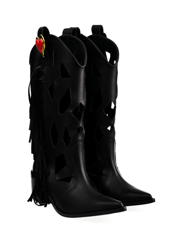 liya JOLENE BLACK COWBOY BOOTS