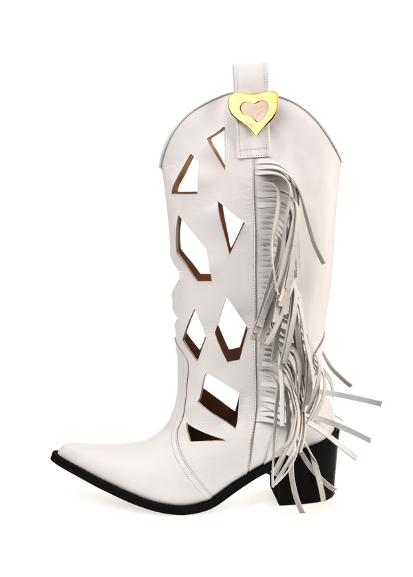 Liya JOLENE WHITE COWBOY BOOTS