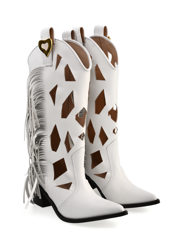 liya JOLENE WHITE COWBOY BOOTS