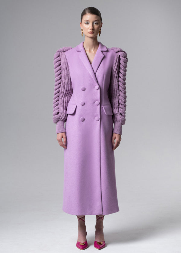 liya LILAC STATEMENT SLEEVES COAT