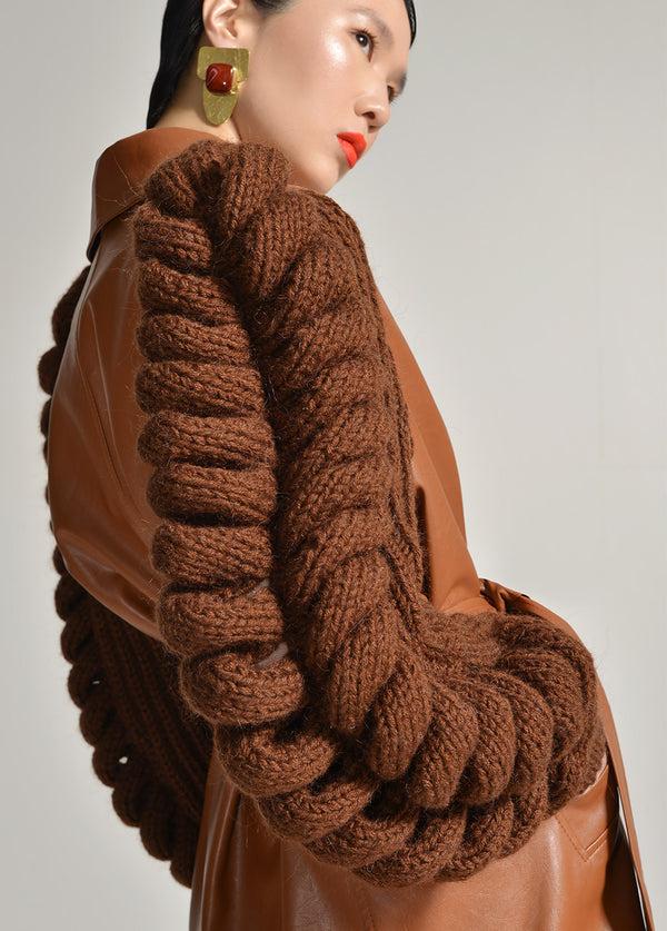 Liya LIYA KNITTED SLEEVES COAT