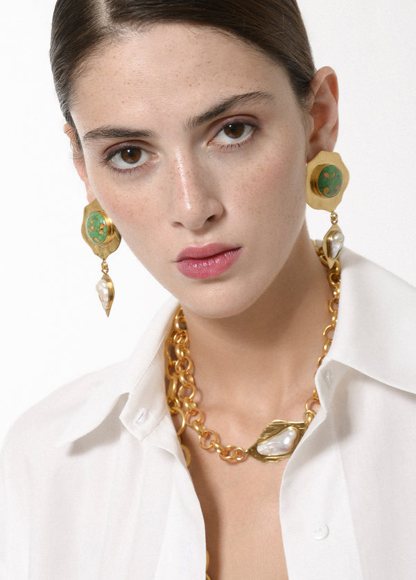 liya OLIVIA PEARL DROP EARRINGS