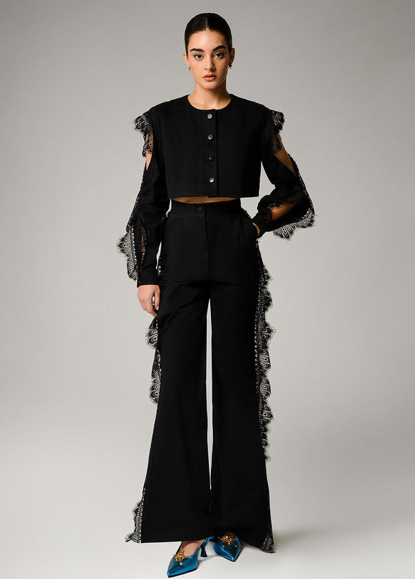 Liya ONYX JACKET WITH RUFFLES