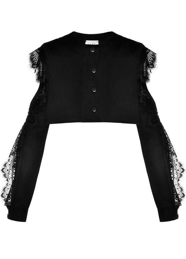 Liya ONYX JACKET WITH RUFFLES