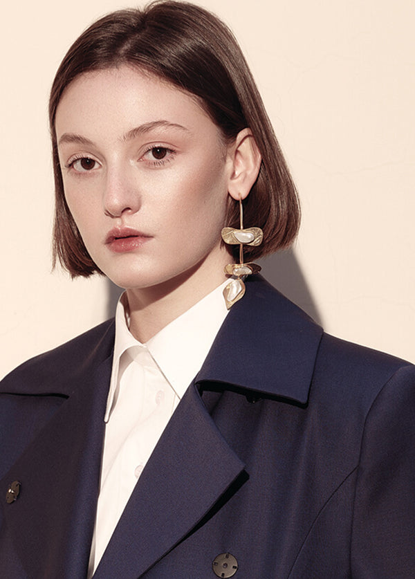 Liya PEARL HOOP EARRINGS