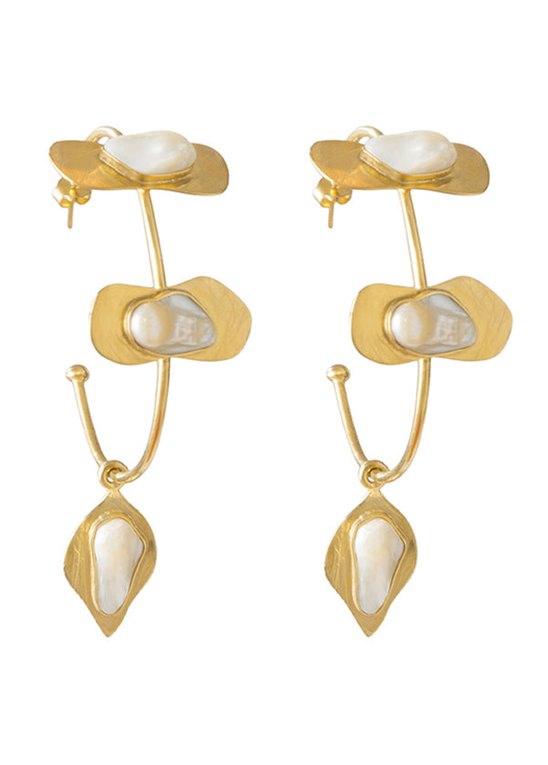 liya PEARL HOOP EARRINGS