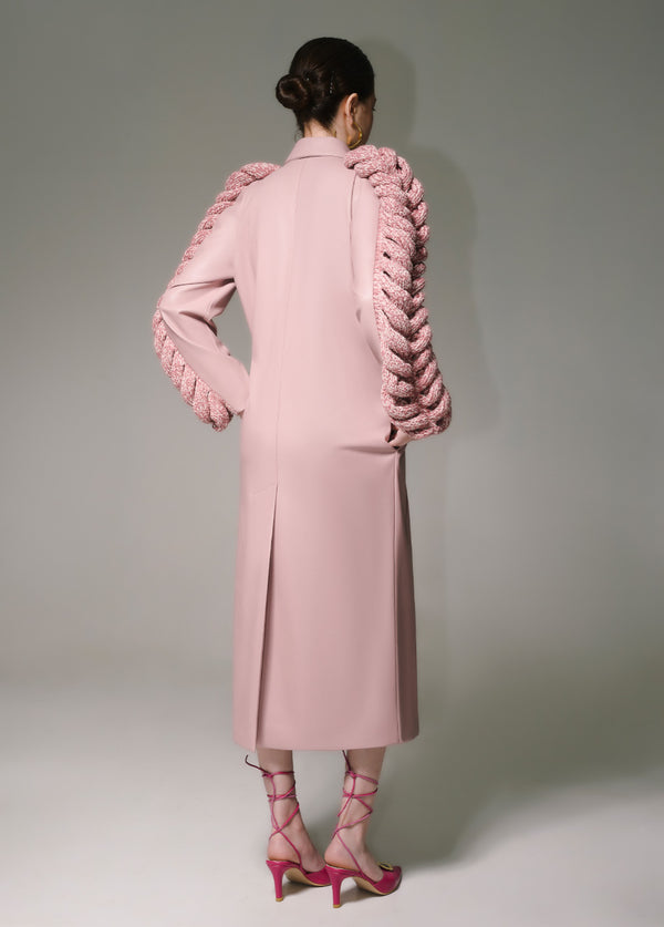 Liya PINK KNITTED SLEEVES TRENCH