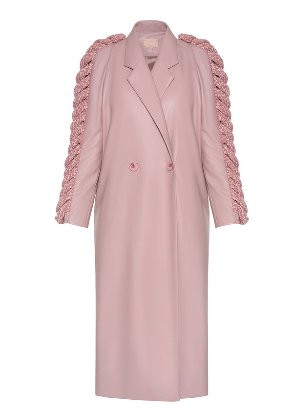 Liya PINK KNITTED SLEEVES TRENCH