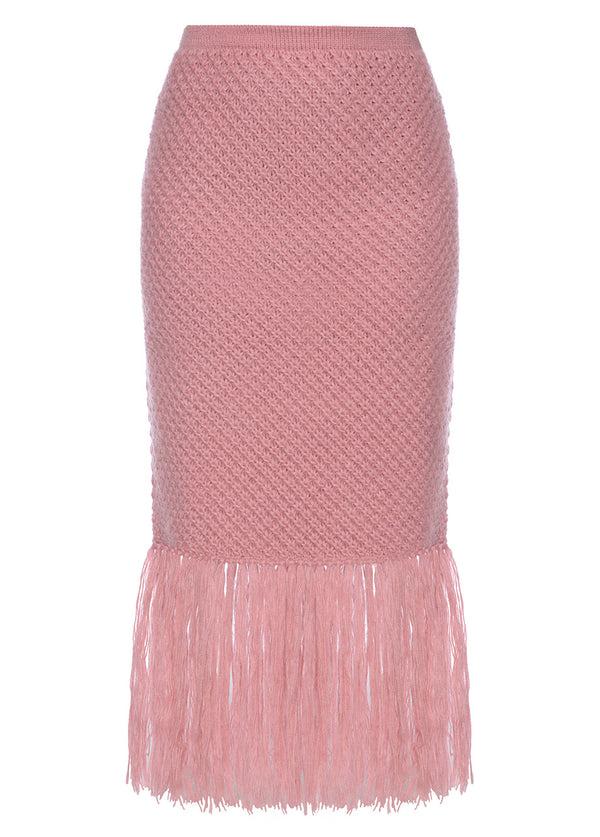 Liya PINK SKIRT WITH FRINGES