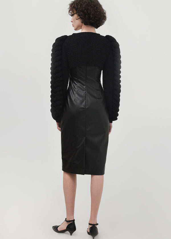 Liya POWER LEATHER SILHOUETTE DRESS