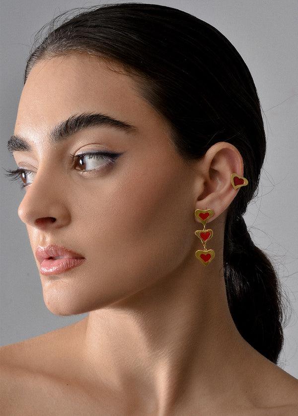 Liya RED HEART EARRINGS