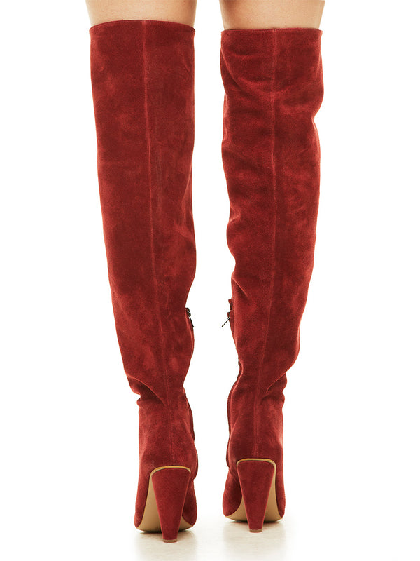 Liya Red Over-the-Knee Boots