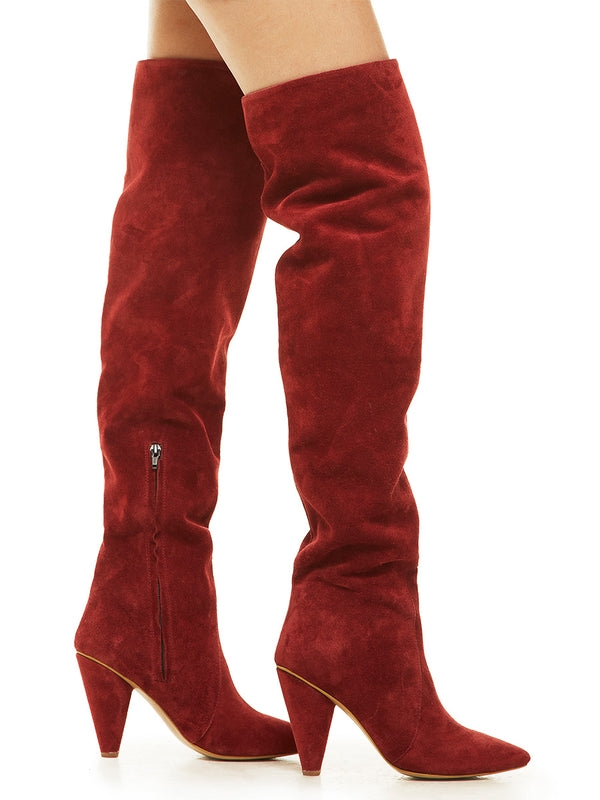 Liya Red Over-the-Knee Boots