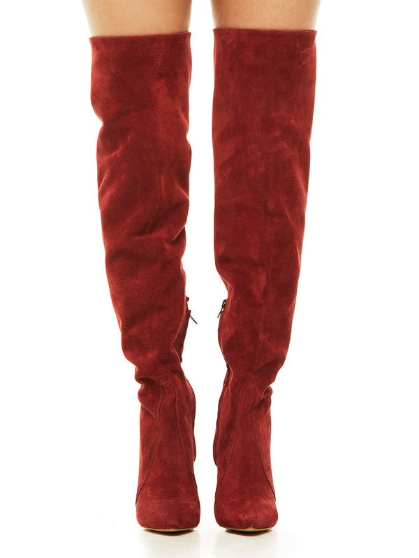 liya Red Over-the-Knee Boots