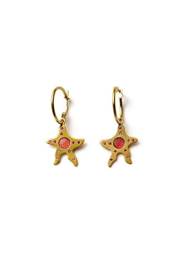 Liya RUBY STAR DROP EARRINGS