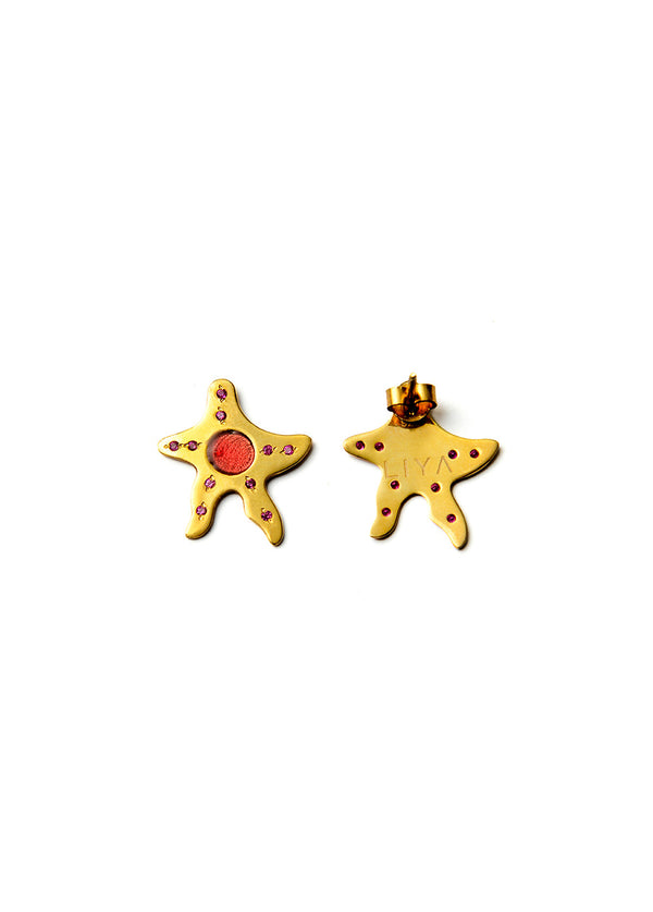Liya RUBY STAR EARRINGS