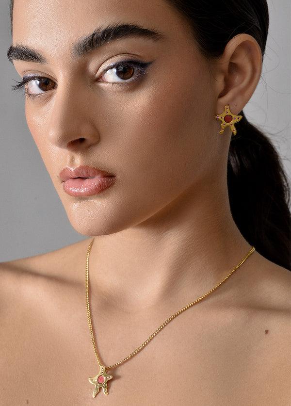 liya RUBY STAR EARRINGS