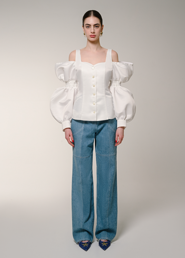 liya RUFFLE SLEEVES SHIRT