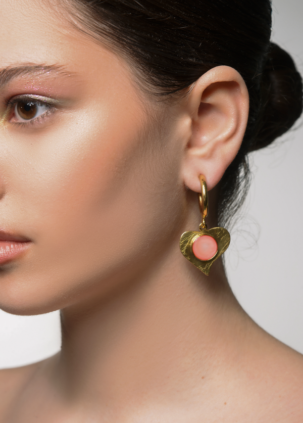liya SADAF HEART EARRINGS