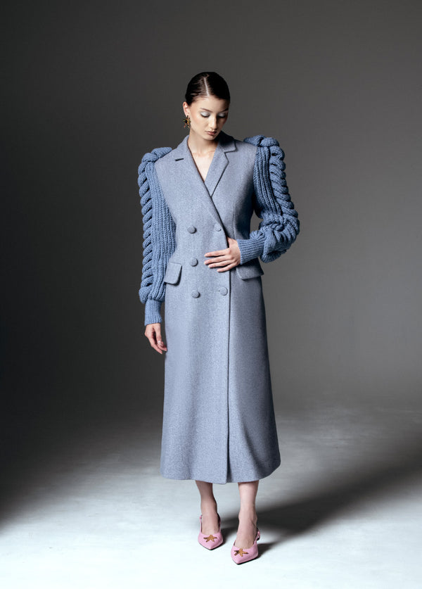 Liya SLATE STATEMENT SLEEVES COAT