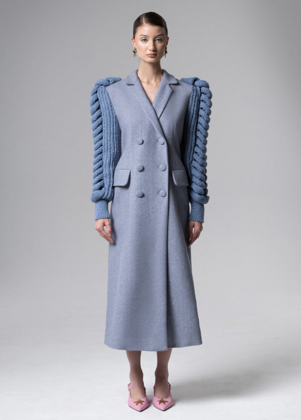liya SLATE STATEMENT SLEEVES COAT