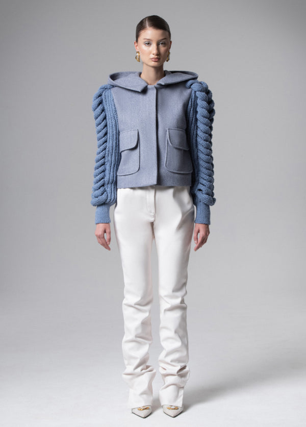 liya THE LIORA KNIT-SLEEVE JACKET