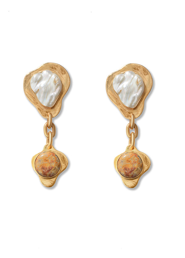 Liya TIGER EYE DROP EARRINGS