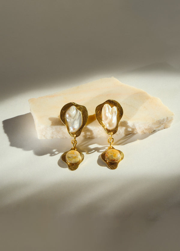 Liya TIGER EYE DROP EARRINGS