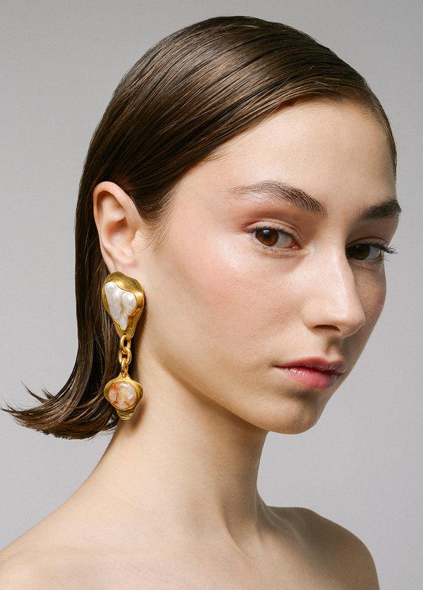 liya TIGER EYE DROP EARRINGS