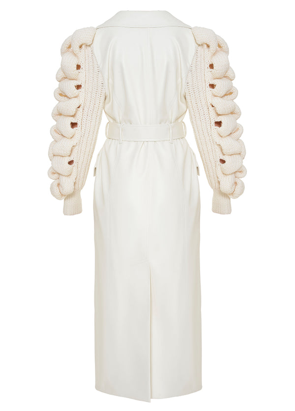 Liya TRENCH COAT WITH KNITTED SLEEVES