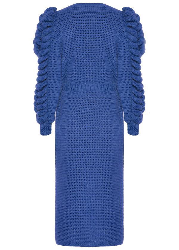 Liya TRIPLE SLEEVES BLUE KNITTED COAT