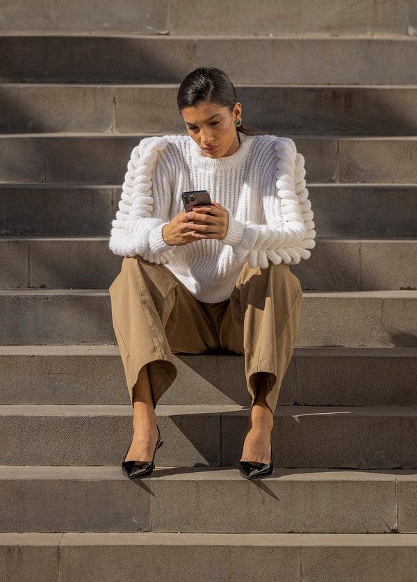 Liya TURTLENECK WHITE SWEATER