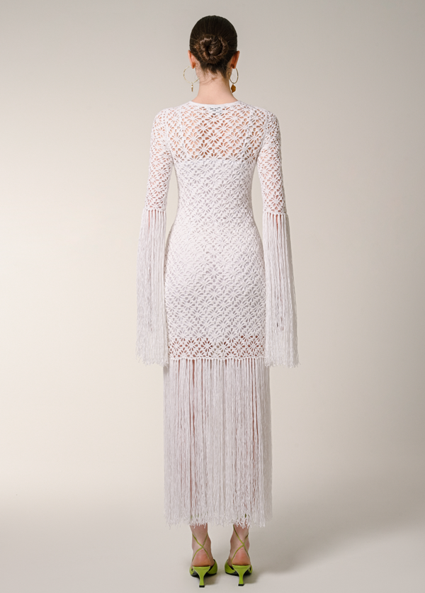 Liya WHITE FRINGE DRESS