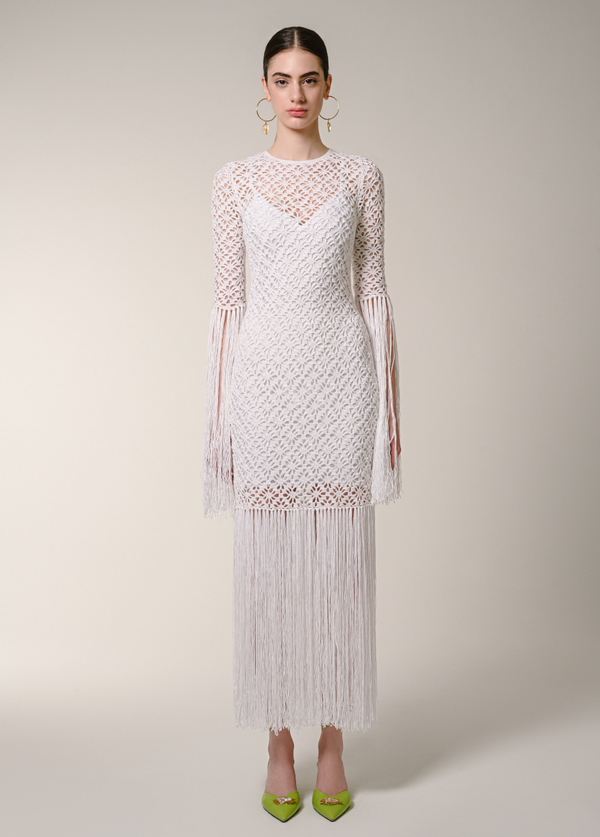 liya WHITE FRINGE DRESS