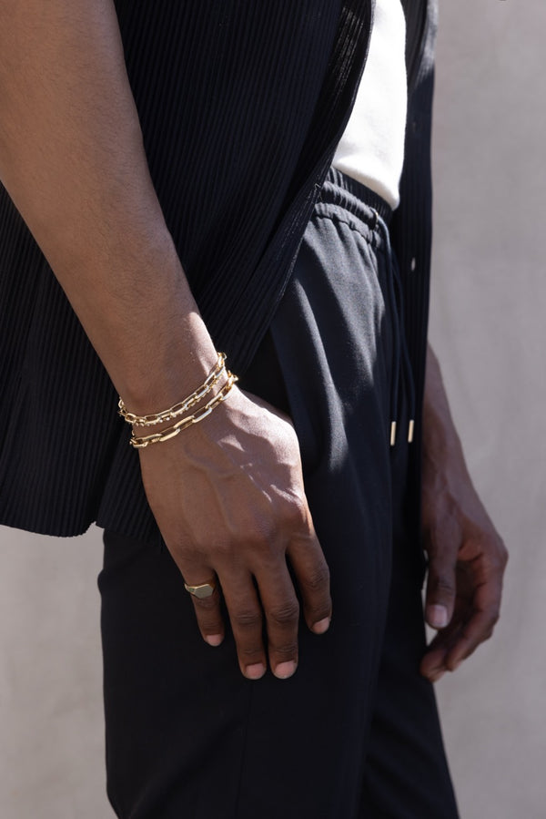 Lizzie Mandler 8" Chubby Large Link Knife Edge Chain Bracelet