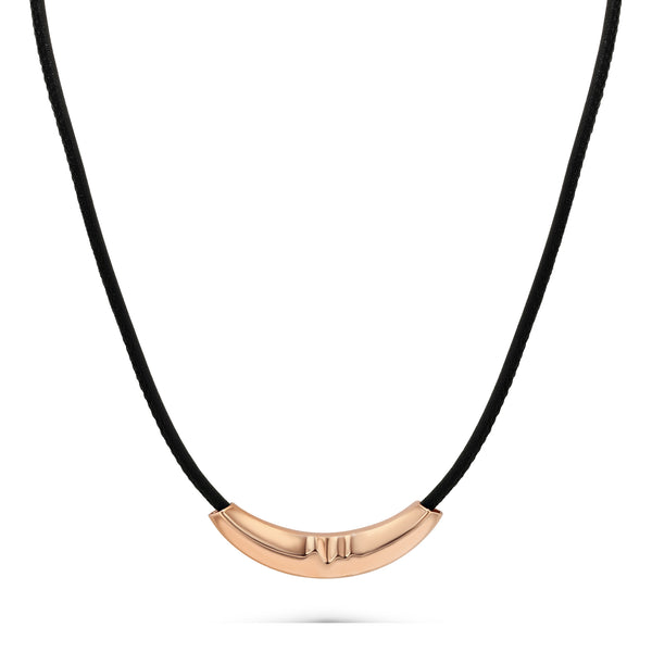 Lizzie Mandler Black Leather Chord Liquid Gold Slider