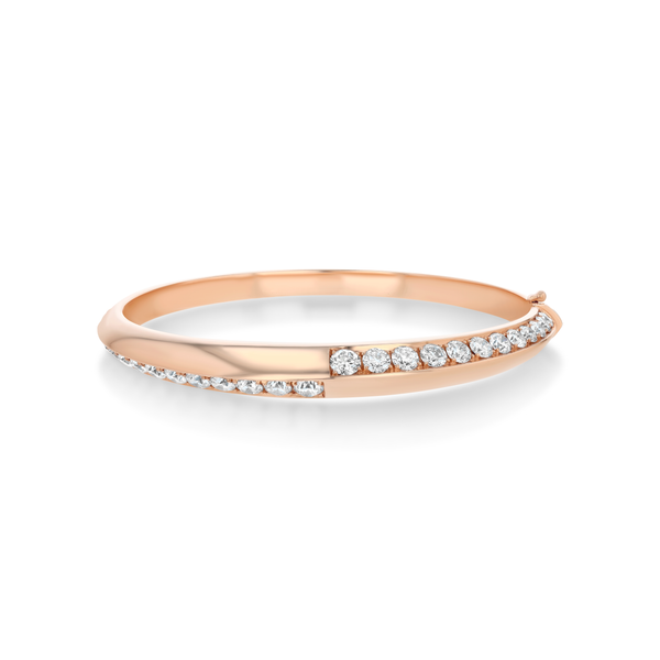 Lizzie Mandler Crescent Bangle With Flip White Diamond Pavé