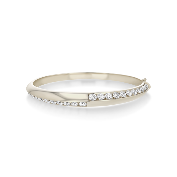 Lizzie Mandler Crescent Bangle With Flip White Diamond Pavé