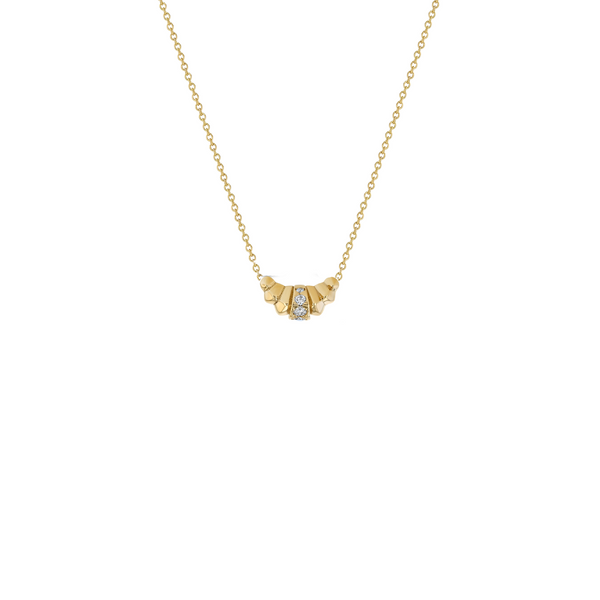 Lizzie Mandler Croissant Necklace with Pave Center Row