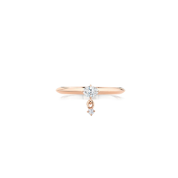 Lizzie Mandler Double Drop Prong Set Petite Oval And Round Diamond Ring