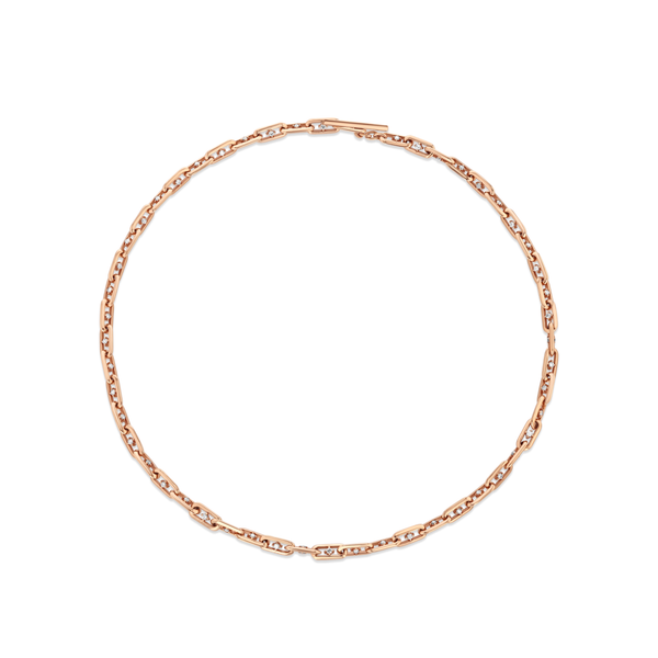 Lizzie Mandler Double Sided White Diamond OG Link Necklace