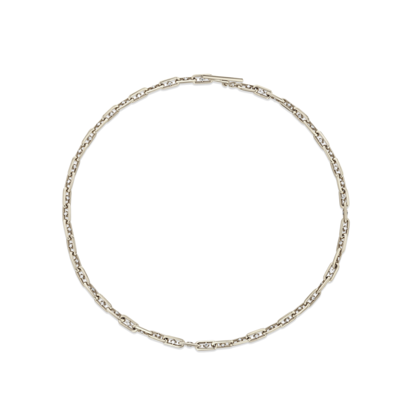 Lizzie Mandler Double Sided White Diamond OG Link Necklace
