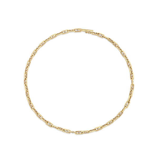 Lizzie Mandler Double Sided White Diamond OG Link Necklace