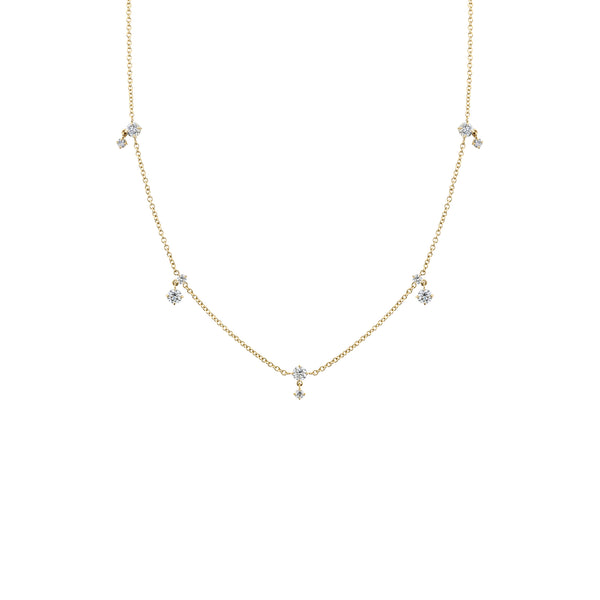 Lizzie Mandler Eclat Alternating Diamond Drop Station Necklace