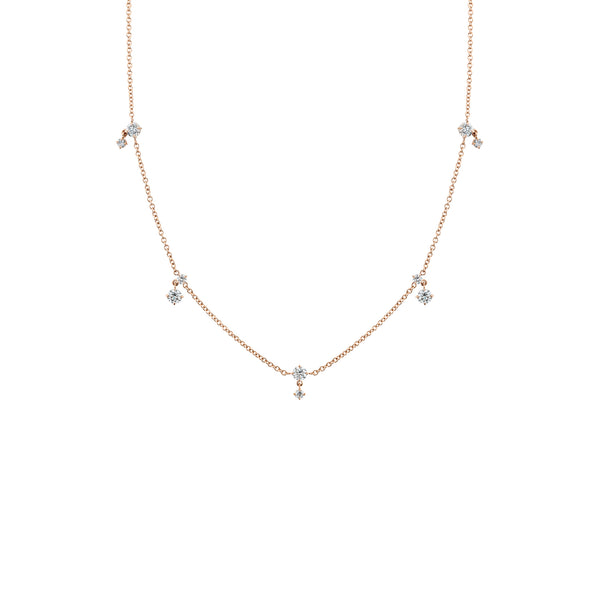 Lizzie Mandler Eclat Alternating Diamond Drop Station Necklace