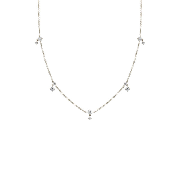 Lizzie Mandler Eclat Alternating Diamond Drop Station Necklace