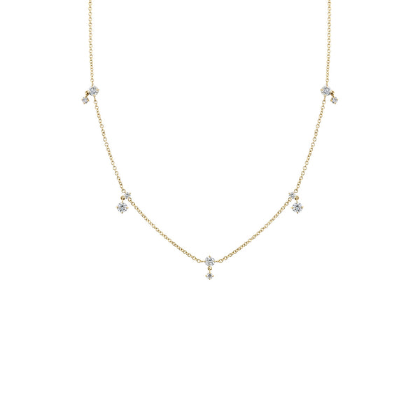 Lizzie Mandler Eclat Alternating Diamond Drop Station Necklace